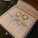 Brinco  banhado a ouro 18K - Folha de Cristal